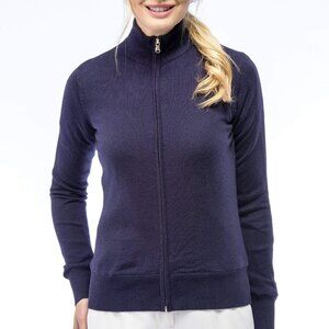 Fairway & Greene Abbey Merino Wool Windsweater Full Zip Purple Eclipse XS NWT